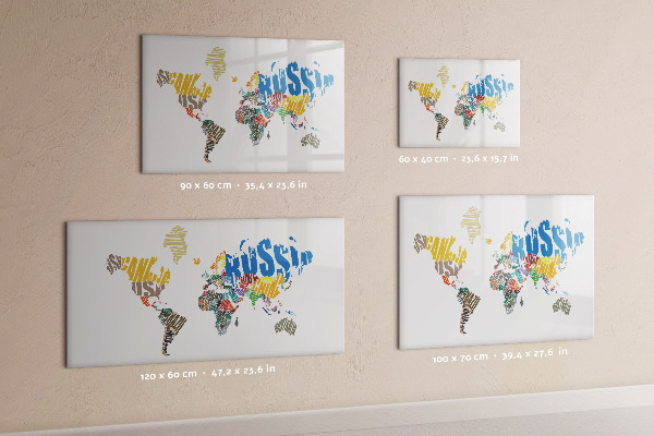 Magnetická psací tabule Mapa světa s místy, kde se daly pořídit fotografie