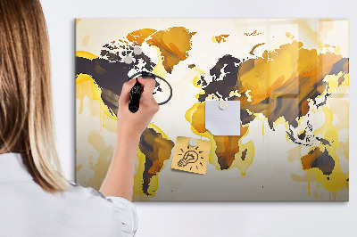 Popisovatelná magnetická tabule Mapa světa s místy, kde se daly pořídit fotografie