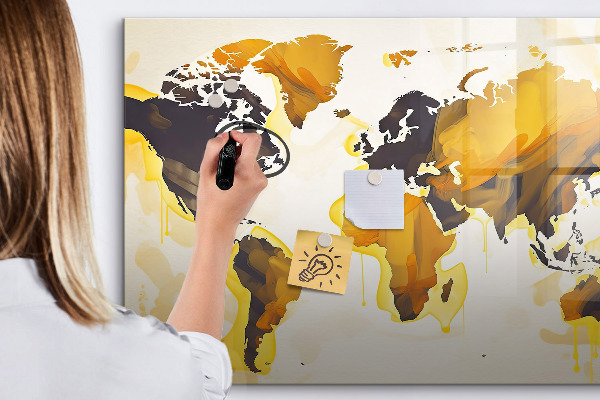Popisovatelná magnetická tabule Mapa světa s místy, kde se daly pořídit fotografie