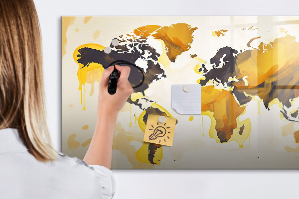 Popisovatelná magnetická tabule Mapa světa s místy, kde se daly pořídit fotografie