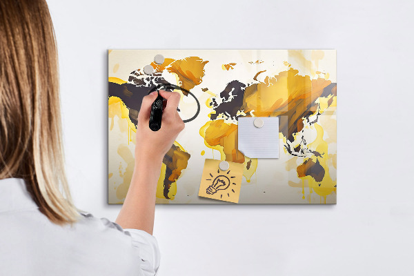 Popisovatelná magnetická tabule Mapa světa s místy, kde se daly pořídit fotografie
