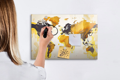 Popisovatelná magnetická tabule Mapa světa s místy, kde se daly pořídit fotografie