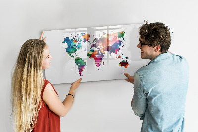 Popisovatelná magnetická tabule Barevná mapa světa s fotografiemi