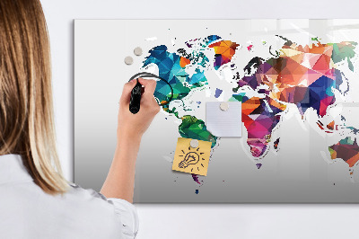 Popisovatelná magnetická tabule Barevná mapa světa s fotografiemi