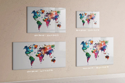 Popisovatelná magnetická tabule Barevná mapa světa s fotografiemi