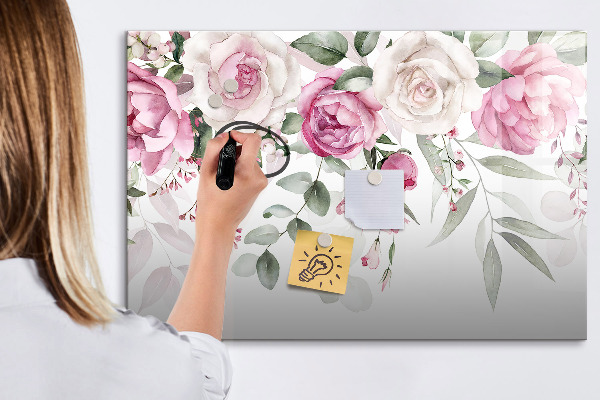 Magnetická psací tabule Květinový panel na fotografie a poznámky