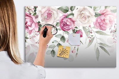 Magnetická psací tabule Květinový panel na fotografie a poznámky