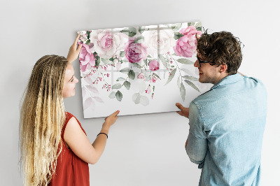 Magnetická psací tabule Květinový panel na fotografie a poznámky