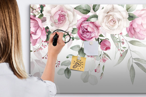Magnetická psací tabule Květinový panel na fotografie a poznámky