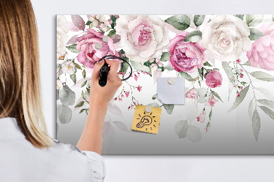 Magnetická psací tabule Květinový panel na fotografie a poznámky