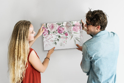 Magnetická psací tabule Květinový panel na fotografie a poznámky