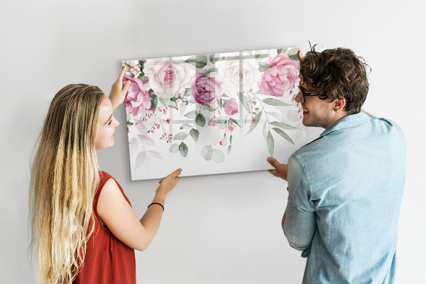Magnetická psací tabule Květinový panel na fotografie a poznámky