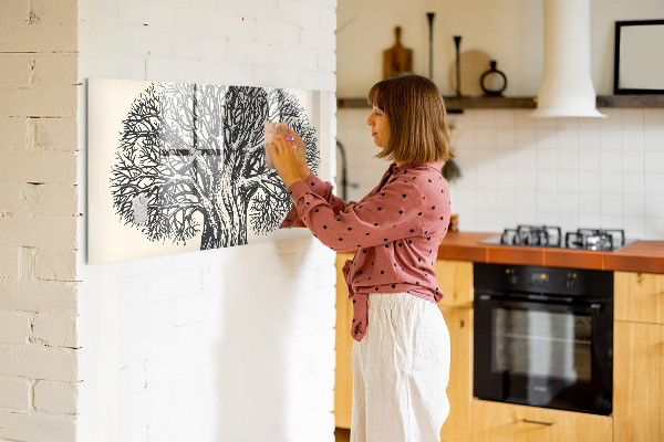 Popisovatelná magnetická tabule Strom vzpomínek s místem pro fotografie