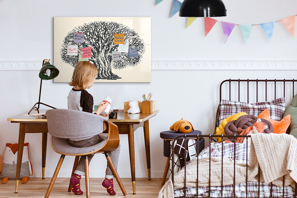 Popisovatelná magnetická tabule Strom vzpomínek s místem pro fotografie