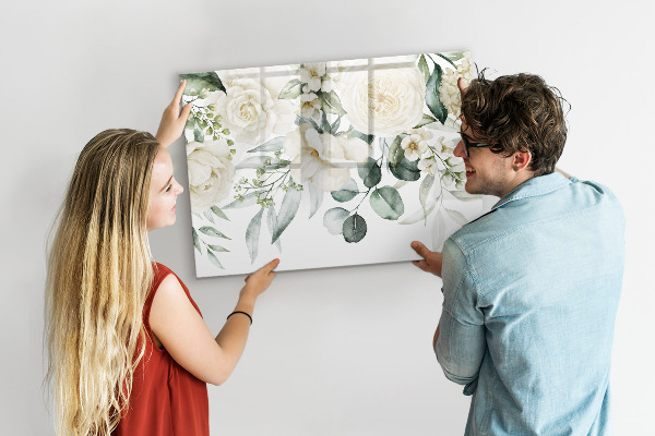 Magnetická psací tabule Květinový motiv s prostorem pro fotografie