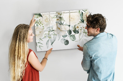 Magnetická psací tabule Květinový motiv s prostorem pro fotografie
