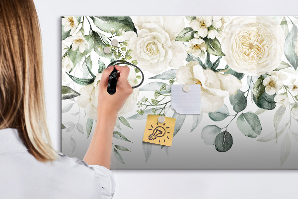Magnetická psací tabule Květinový motiv s prostorem pro fotografie