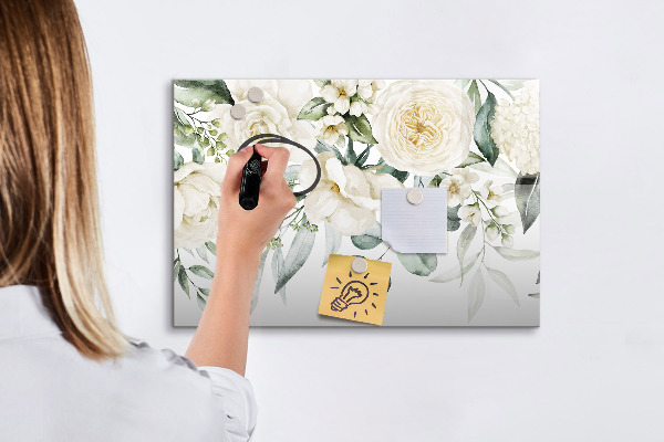 Magnetická psací tabule Květinový motiv s prostorem pro fotografie