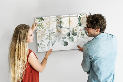 Magnetická psací tabule Květinový motiv s prostorem pro fotografie