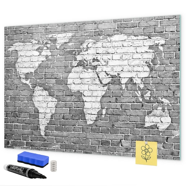 Popisovatelná magnetická tabule Mapa světa s místy, kde se daly pořídit fotografie