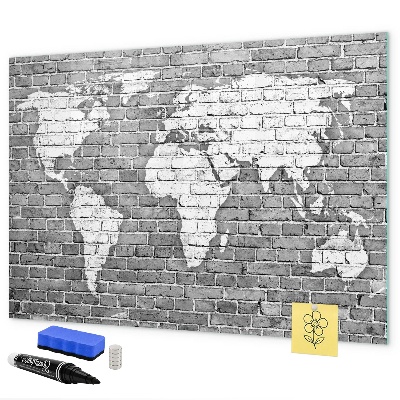 Popisovatelná magnetická tabule Mapa světa s místy, kde se daly pořídit fotografie