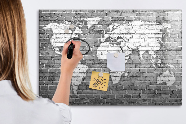 Popisovatelná magnetická tabule Mapa světa s místy, kde se daly pořídit fotografie