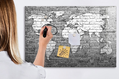 Popisovatelná magnetická tabule Mapa světa s místy, kde se daly pořídit fotografie