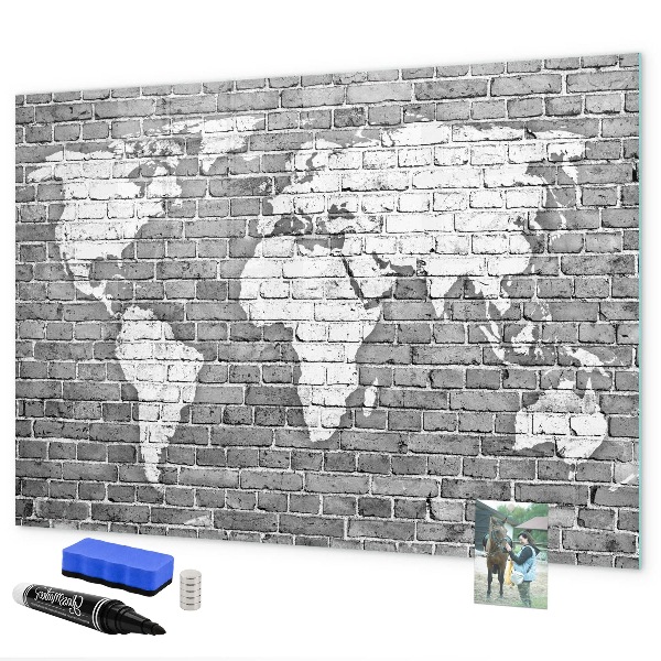 Popisovatelná magnetická tabule Mapa světa s místy, kde se daly pořídit fotografie