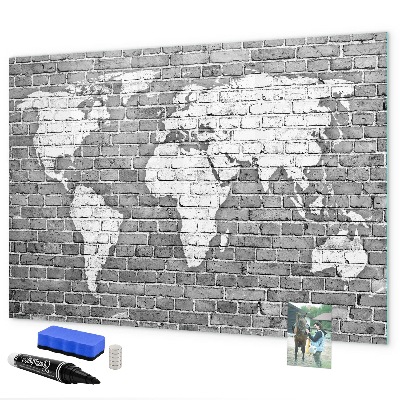 Popisovatelná magnetická tabule Mapa světa s místy, kde se daly pořídit fotografie