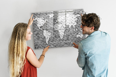 Popisovatelná magnetická tabule Mapa světa s místy, kde se daly pořídit fotografie