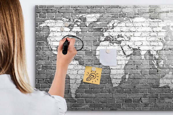 Popisovatelná magnetická tabule Mapa světa s místy, kde se daly pořídit fotografie