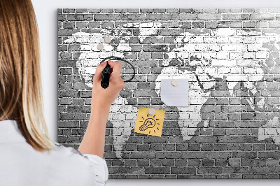 Popisovatelná magnetická tabule Mapa světa s místy, kde se daly pořídit fotografie