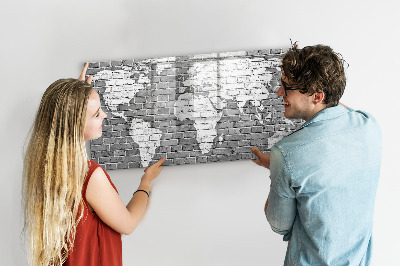 Popisovatelná magnetická tabule Mapa světa s místy, kde se daly pořídit fotografie