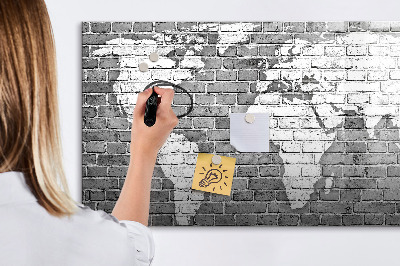Popisovatelná magnetická tabule Mapa světa s místy, kde se daly pořídit fotografie