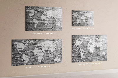 Popisovatelná magnetická tabule Mapa světa s místy, kde se daly pořídit fotografie