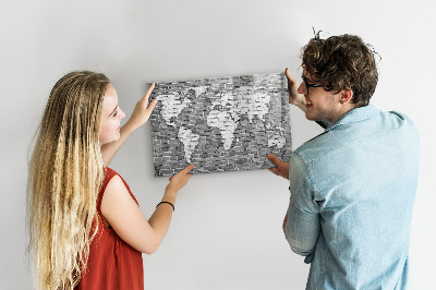Popisovatelná magnetická tabule Mapa světa s místy, kde se daly pořídit fotografie