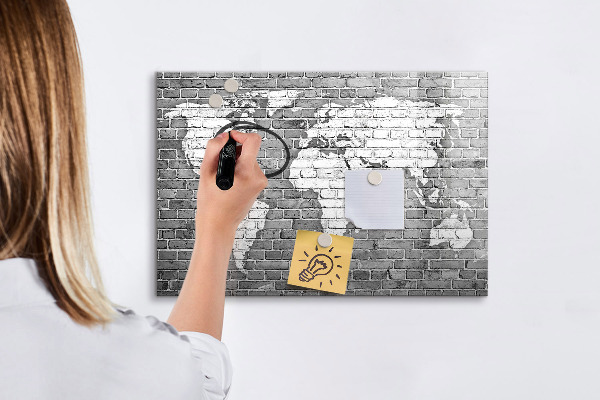 Popisovatelná magnetická tabule Mapa světa s místy, kde se daly pořídit fotografie