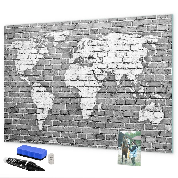 Popisovatelná magnetická tabule Mapa světa s místy, kde se daly pořídit fotografie