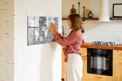 Popisovatelná magnetická tabule Mapa světa s místy, kde se daly pořídit fotografie