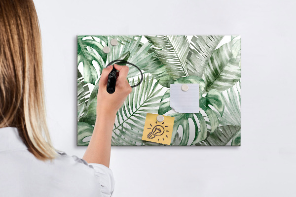 Magnetická psací tabule Zelený plakát s fotografiemi a doplňky