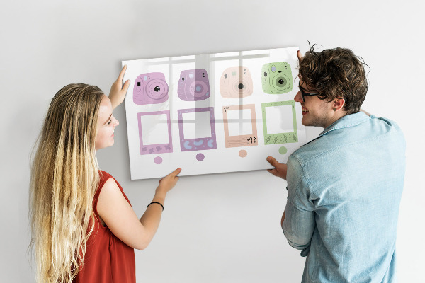 Popisovatelná magnetická tabule Kreativní tabule na fotky a poznámky