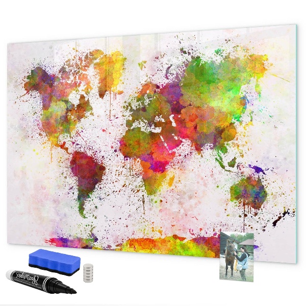Magnetická psací tabule Barevná mapa s místy pro focení