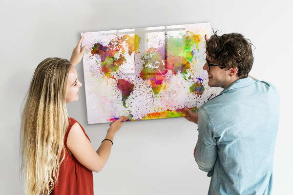 Magnetická psací tabule Barevná mapa s místy pro focení