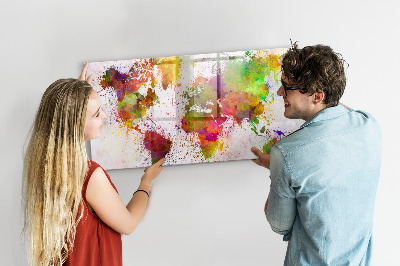 Magnetická psací tabule Barevná mapa s místy pro focení