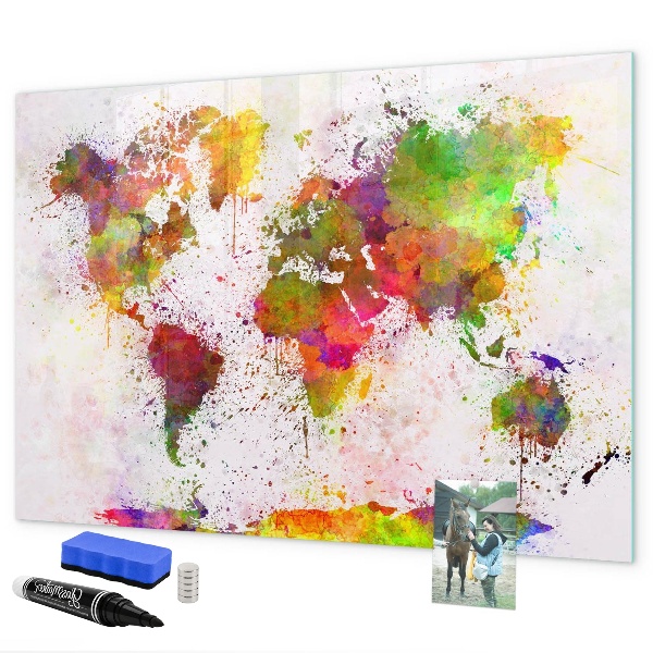 Magnetická psací tabule Barevná mapa s místy pro focení