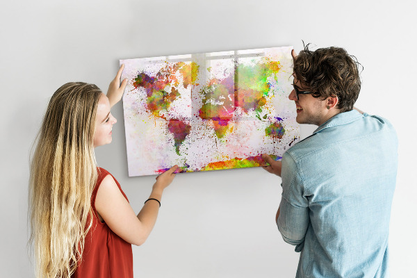 Magnetická psací tabule Barevná mapa s místy pro focení