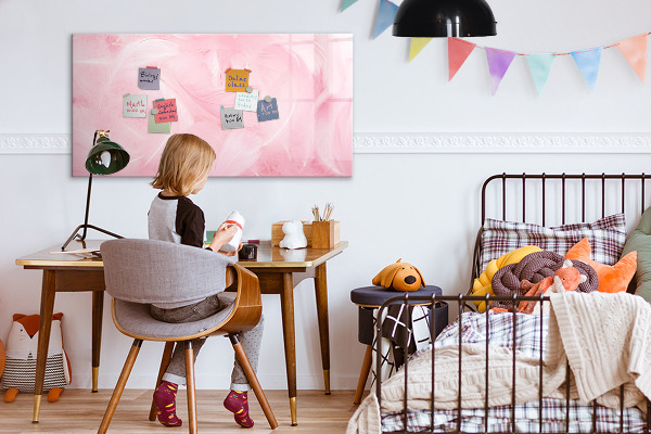 Popisovatelná magnetická tabule Růžová tabule na poznámky a fotografie