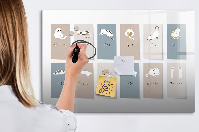 Magnetická psací tabule Kreativní kalendář pro každé roční období
