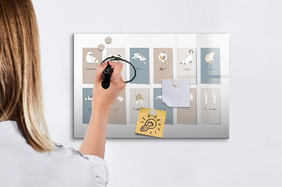 Magnetická psací tabule Kreativní kalendář pro každé roční období