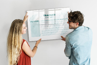 Popisovatelná magnetická tabule Sledování užitečných návyků každý den